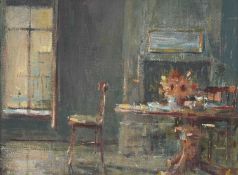 ‡ ANDREW DOUGLAS-FORBES oil on board - 'Sunflowers (Rome)', titled on Albany Gallery label verso,