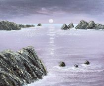 ‡ NICK JOHN REES oil on board - entitled verso 'Ramsey Sands', signed verso, 51 x 61cms