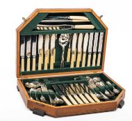 SHEFFIELD SILVER PLATE & CUTLERY CO. LTD SILVER PLATE CANTEEN OF CUTLERY, six settings in fitted