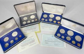 FRANKLIN MINT BARBADOS & BRITISH VIRGIN ISLANDS PROOF SETS, comprising Barbados 1975 & 1976, and BVI