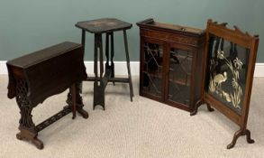 FOUR ITEMS OF FURNITURE each circa 1900, comprising mahogany drop leaf Sutherland table, wavy edge