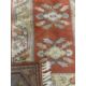 TWO EASTERN STYLE WOOLLEN RUGS, colourful red grounds, central repeating block pattern, one with - Image 5 of 5