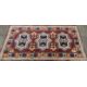 TWO EASTERN STYLE WOOLLEN RUGS, colourful red grounds, central repeating block pattern, one with - Image 3 of 5