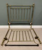 VICTORIAN BRASS BEDSTEAD, for restoration, no connecting irons, 141 (h) x 137cms (w) Provenance: