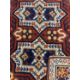 TWO EASTERN STYLE WOOLLEN RUGS, colourful red grounds, central repeating block pattern, one with - Image 4 of 5