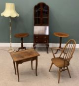 VICTORIAN & LATER FURNITURE six items comprising Art Deco style bureau bookcase, cloud form top,