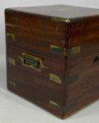 INTERIOR FURNISHINGS GROUP, a 19th century brass banded mahogany box, recess side handles, hinged