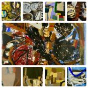 UNKNOWN (20th Century British School) nine mixed media - all abstracts, unsigned, 76 x 56cms the