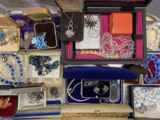 GOOD SILVER, PEWTER & COSTUME JEWELLERY COLLECTION, including a silver and enamel pendant on a