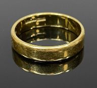 18CT WELSH GOLD WEDDING BAND, size M, 3.7gms Provenance: private collection Conwy