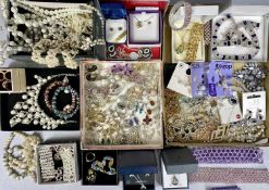 GOOD QUALITY COSTUME JEWELLERY to include approximately 50 pairs of earrings, numerous simulated