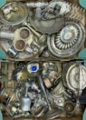 MIXED QUANTITY OF EPNS & OTHER METALWARE, in two boxes Provenance: private collection Conwy