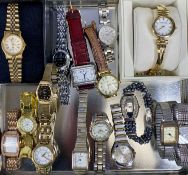 SIXTEEN LADIES MAINLY BRACELET WRISTWATCHES, various makers including Sekonda, Anne Klein, Carter,