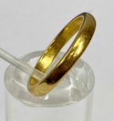 22CT GOLD WEDDING BAND, mid O-P, Birmingham 1932 date stamp, 4.4gms Provenance: deceased estate
