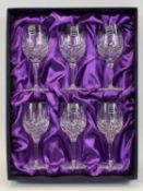 BOXED SET OF SIX ROYAL SCOT CRYSTAL WINE GLASSES Provenance: deceased estate Conwy