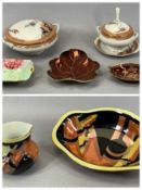 CARLTON WARE JAZZ STITCH PATTERN JUG, printed and painted with a geometric design in yellow,