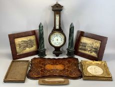 VARIOUS FURNISHING ITEMS including reproduction marble-effect relief plaque of cherubs in an