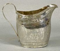 GEORGE III SILVER CREAM JUG, London 1800, indistinct makers mark, 9 (h) x 12cms (across), 2.7ozt