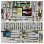 VICTORIAN & LATER CUTLERY being a large selection, cased and loose to include basting spoons,