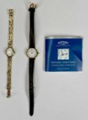 ROTARY ELITE 9CT GOLD LADY'S BRACELET WRISTWATCH, white dial, baton markers, 20 x 16mm case, 18cms