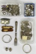 SILVER JEWELLERY & OTHER COLLECTABLES, 188gms of marked silver to include twenty various chains,