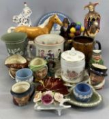GROUP OF MIXED CERAMICS including Beswick Palomino Horse, 21cms (h), Coalport Clown Figure, 24cms (