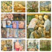 VARIOUS ARTISTS large collection of 20th century paintings - including nude studies and