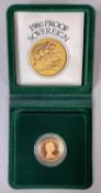 QUEEN ELIZABETH II 1980 GOLD PROOF FULL SOVEREIGN, protective plastic capsule, original presentation