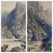 UNKNOWN 19TH CENTURY pair of watercolours - Killarney entitled verso 