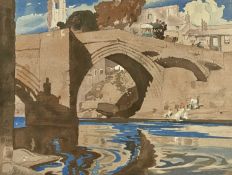 ‡ FRANK BRANGWYN RA RWS RBA colour woodcut - printed by Joshijiro Urushibara, Barnard Castle,