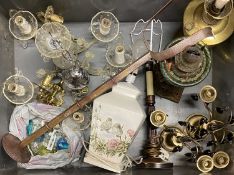 VINTAGE & LATER OIL LAMPS, decorative ceiling chandelier and other lighting Provenance: private