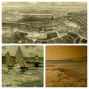 WILLIAM JAMES CORAH ARCA watercolour - Anglo-German exhibition 1913 label verso, title 