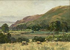 ALEXANDER CARRUTHERS GOULD RBA (British, 1870-1948) oils on board, a pair - titled 'Bossington,