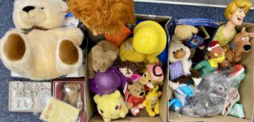 QUANTITY OF COLLECTABLES, including teddy bears and soft toys, dolls, some TV/film related, dolls