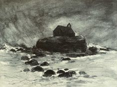 SIR KYFFIN WILLIAMS RA limited edition (199/150) lithograph - St. Cwyfan's Church, Aberffraw, Ynys