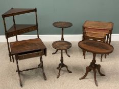 GROUP OF CLASSIC ANTIQUE STYLE FURNITURE including reproduction whatnot, 90 (h) x 67 (w) x 37cms (