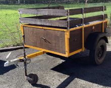 QUARTER TONNE VEHICLE TRAILER, including jockey wheel, 111 (h) x 148 (w overall) x 232cms (d)