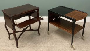 TWO TEA TROLLEYS, mid-century example with extending/sliding top, 62 (h) x 72 (w) x 42cms (d),