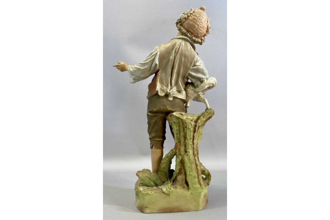 LARGE GROUP OF MIXED CERAMICS, including Royal Dux figure of a boy with dog, 52cms (h), Quimper - Image 2 of 6