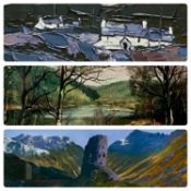 WELSH ART THREE PICTURES: WILF ROBERTS limited edition 49/100 colour print - 