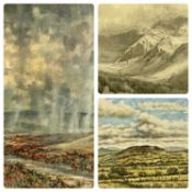 MIXED GROUP OF THREE PICTURES, MOSS WILLIAMS oil pastel - entitled verso 