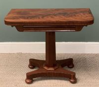 WILLIAM IV FOLD-OVER CARD TABLE having a baize-lined interior,75 (h) x 91 (w) x 45cms (d -