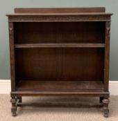 EDWARDIAN CARVED OAK OPEN BOOKCASE 101 (h) x 91 (w) x 26cms (d) Provenance: private collection