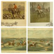 SNAFFLES ACKERMANN HUNT SCENE PRINTS, 2 + 2 respectively, 