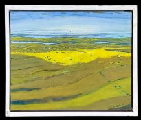 ‡ MALCOLM BROOKES RCA (English b.1943) oil on board - entitled verso, 'Low Tide No.5', signed and