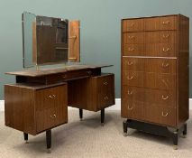 G-PLAN MID CENTURY 'GOLD LABEL' BEDROOM FURNITURE comprising tall chest of eight drawers, 128 (h)