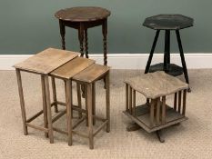 FURNITURE ASSORTMENT to include revolving bookcase, 37 (h) x 47 (w) x 47 (w) cms, two occasional