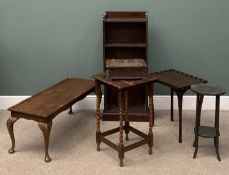 VINTAGE FURNITURE ASSORTMENT (6) to include Arts & Crafts small oak cutlery box, 13 (h) x 37 (w) x