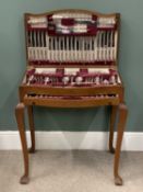 VINERS CANTEEN TABLE with King's pattern stainless near complete contents, 77 (h) x 72 (w) x 44 (