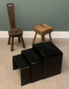 CONTEMPORARY NEST OF THREE PERSPEX TABLES, 40 (h) x 41 (w) x 33 (d) cms the largest, SPINNING